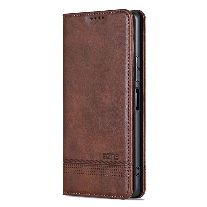 AZNS For OnePlus Turbo 6X 5G Case Cowhide Texture PU Leather Wallet Phone Cover - Coffee - 7