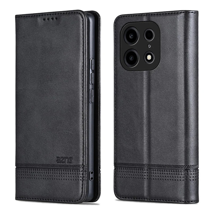 AZNS For OnePlus Turbo 6X Pro 5G Case Cowhide Texture PU Leather Wallet Phone Cover - Black - 1