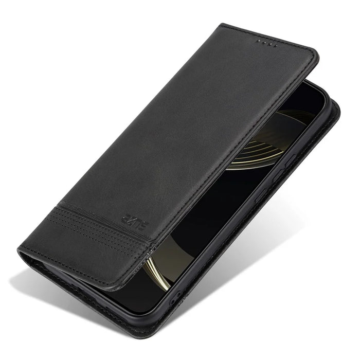 AZNS For OnePlus Turbo 6X Pro 5G Case Cowhide Texture PU Leather Wallet Phone Cover - Black - 4