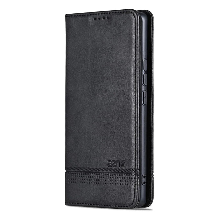 AZNS For OnePlus Turbo 6X Pro 5G Case Cowhide Texture PU Leather Wallet Phone Cover - Black - 6