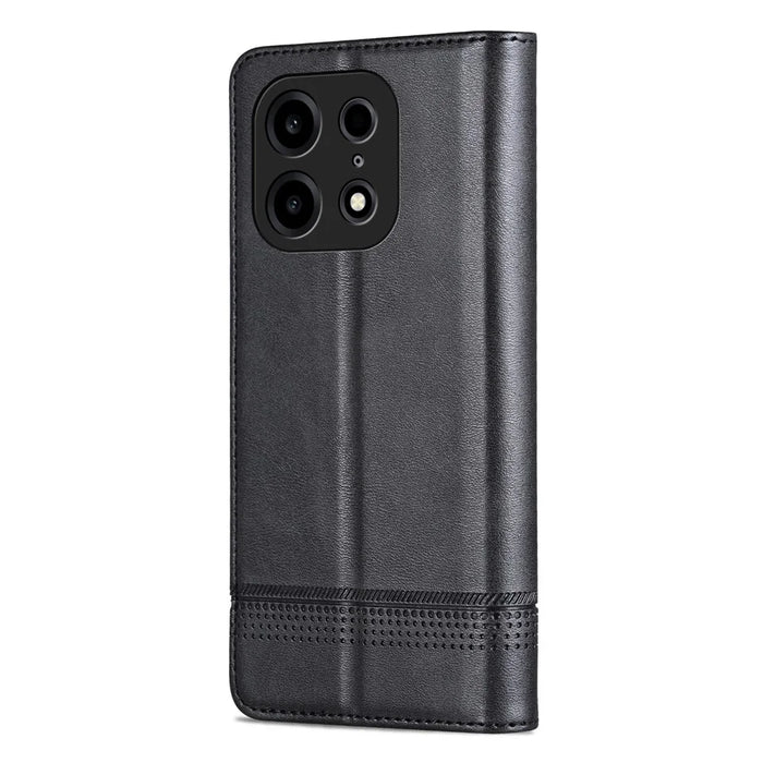 AZNS For OnePlus Turbo 6X Pro 5G Case Cowhide Texture PU Leather Wallet Phone Cover - Black - 7