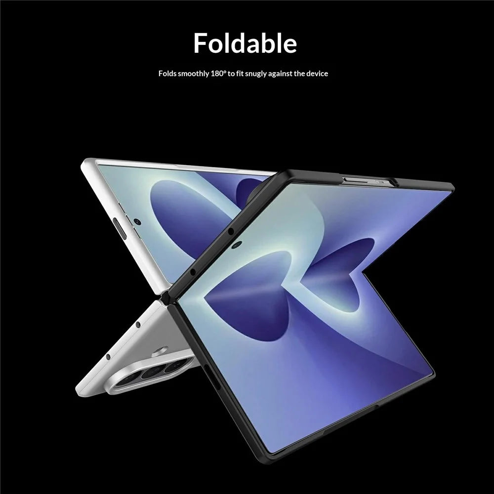 For Samsung Galaxy Z Fold8 Ultra Case Skin-Feel Rubberized Hard PC Phone Cover with Front Screen Film - Black - 3