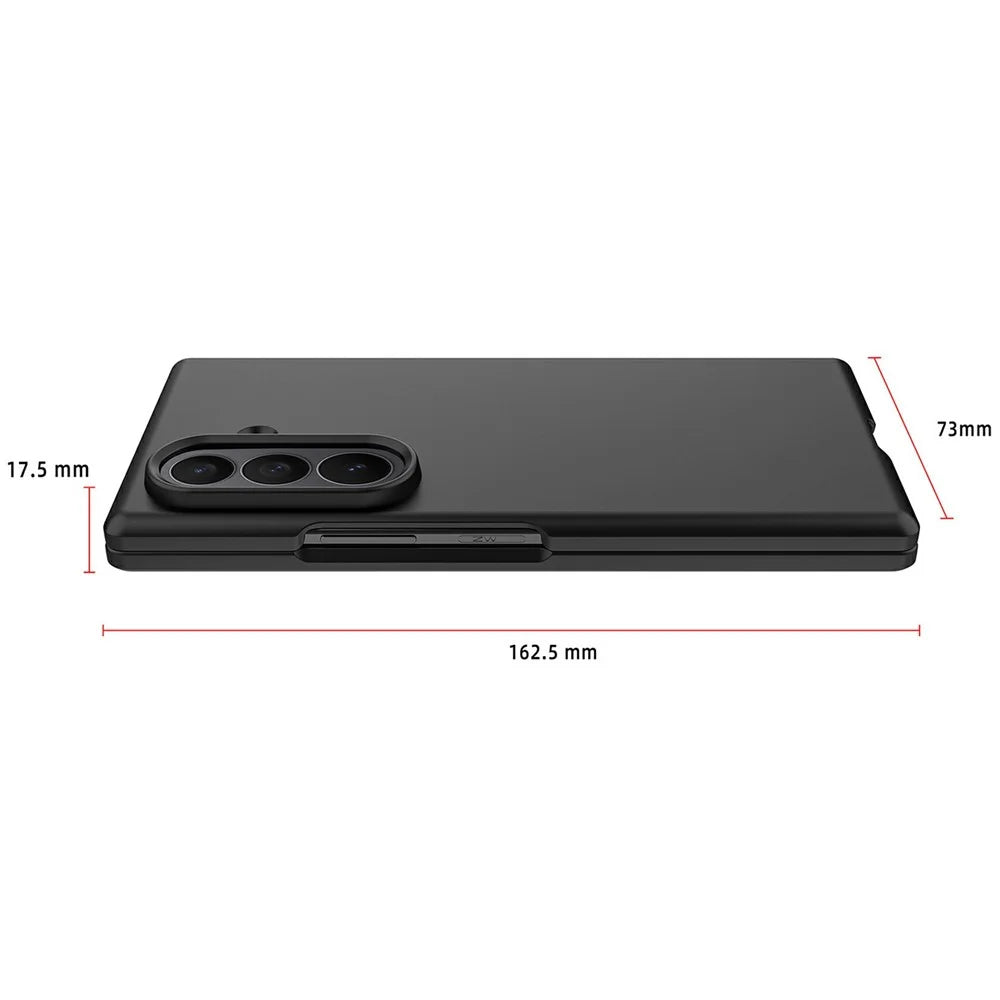 For Samsung Galaxy Z Fold8 Ultra Case Skin-Feel Rubberized Hard PC Phone Cover with Front Screen Film - Black - 7