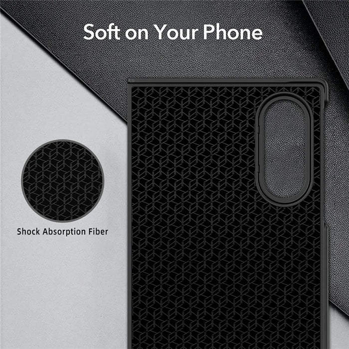For Samsung Galaxy Z Fold8 Case Skin-Feel Rubberized Hard PC Phone Cover with Front Screen Film - Black - 2