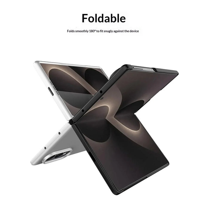 For Samsung Galaxy Z Fold8 Case Skin-Feel Rubberized Hard PC Phone Cover with Front Screen Film - Black - 5