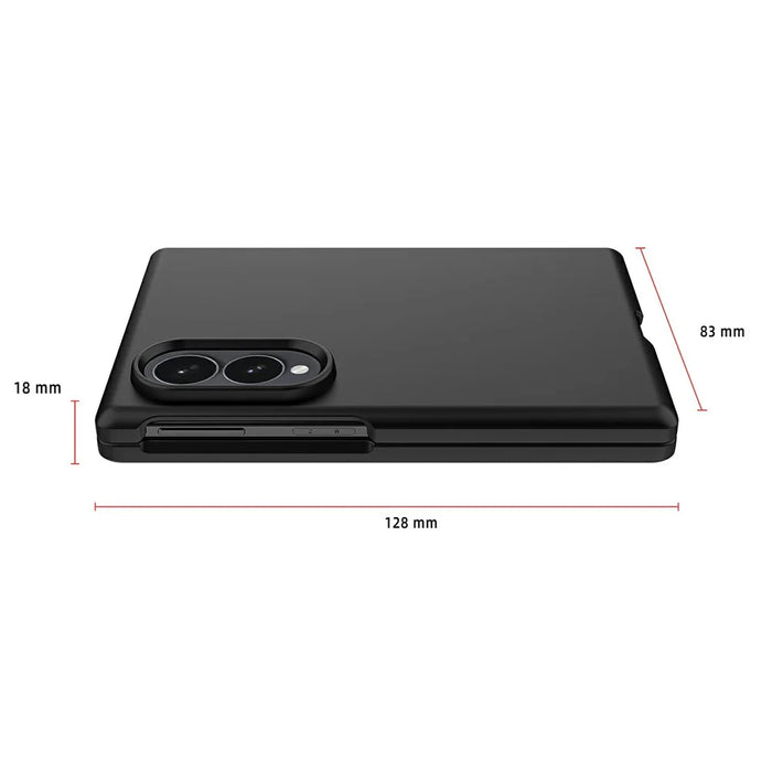 For Samsung Galaxy Z Fold8 Case Skin-Feel Rubberized Hard PC Phone Cover with Front Screen Film - Black - 6