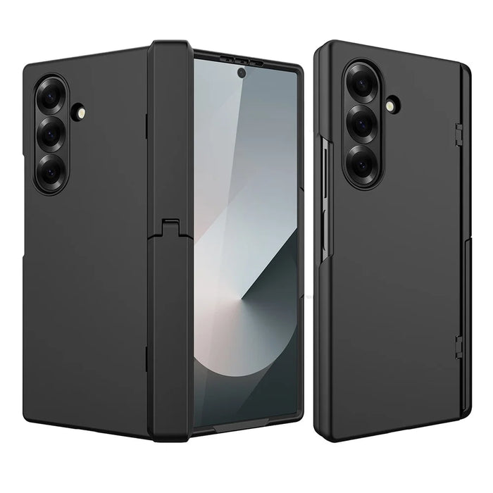 For Samsung Galaxy Z Fold8 Ultra Case Kickstand Hard PC Phone Cover with Screen Film - Black - 1