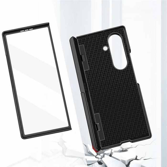 For Samsung Galaxy Z Fold8 Ultra Case Kickstand Hard PC Phone Cover with Screen Film - Black - 6
