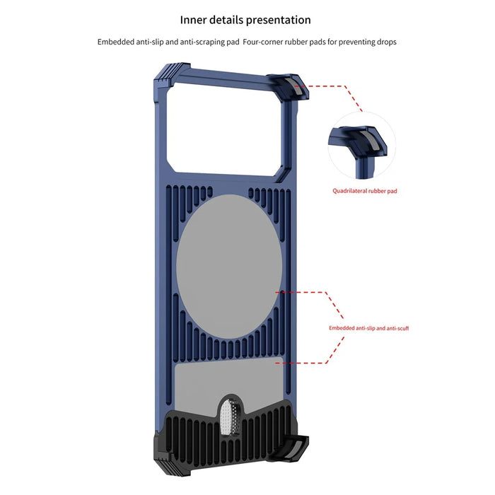 For iPhone 17 Pro Case Magnetic Rotating Kickstand Gradient Aramid Fiber Frameless Phone Cover - Orange - 5