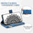 For iPhone XR 6.1 inch Mandala Flower Imprinted PU Leather Case Magnetic Handbag Zipper Pocket Stand Wallet Multiple Card Slots Phone Cover with Strap - Blue - 4