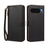 For Google Pixel 10 / Google Pixel 9 / Google Pixel 9 Pro / Google Pixel 10 Pro Case 4 Card Slots Wallet Stand PU Leather Phone Cover with Wrist Strap - Black - 2
