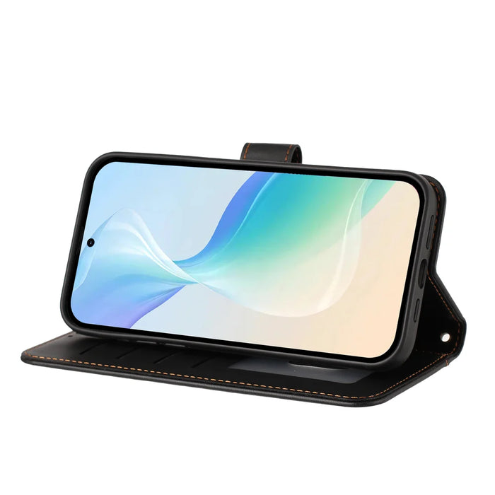 For Google Pixel 10 / Google Pixel 9 / Google Pixel 9 Pro / Google Pixel 10 Pro Case 4 Card Slots Wallet Stand PU Leather Phone Cover with Wrist Strap - Black - 4