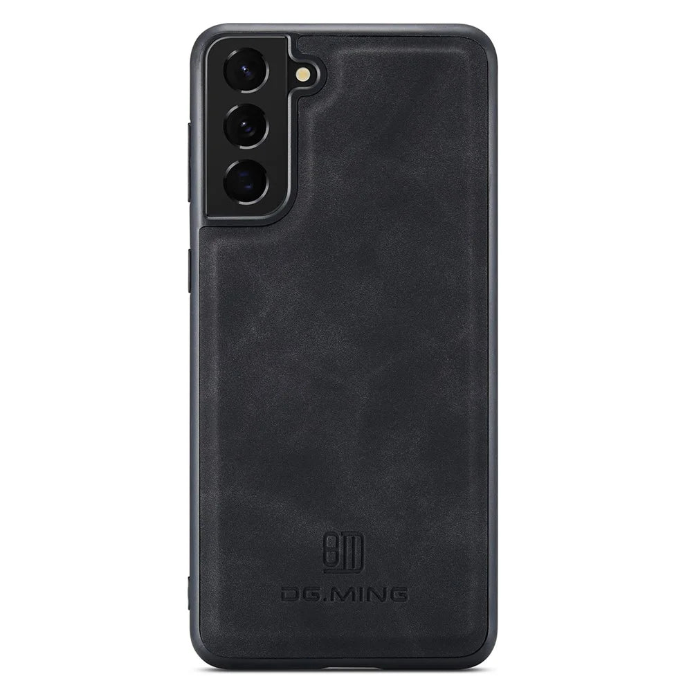 DG.MING For Samsung Galaxy S21 4G / S21 5G Case PU Leather Covered PC + TPU Hybrid Phone Shell - Black - 2