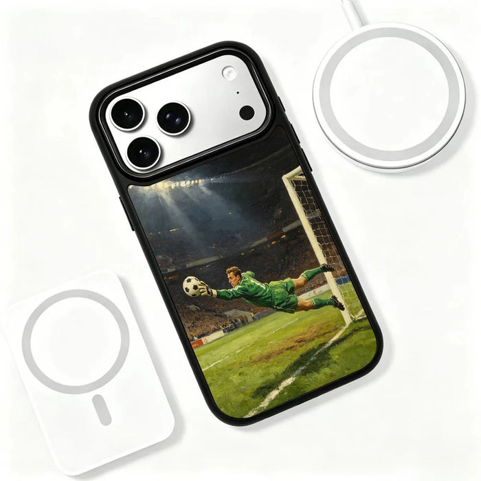For iPhone 18 Pro / 17 Pro Magnetic Case Football Pattern UV Printing PC + Silicone Phone Cover - ZQ00001 - 3