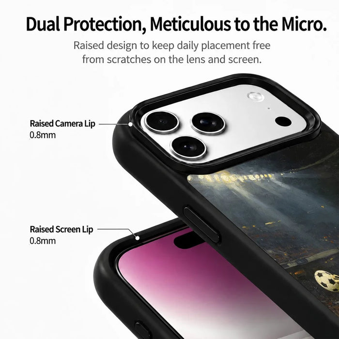 For iPhone 18 Pro / 17 Pro Magnetic Case Football Pattern UV Printing PC + Silicone Phone Cover - ZQ00001 - 5
