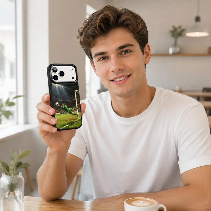 For iPhone 18 Pro / 17 Pro Magnetic Case Football Pattern UV Printing PC + Silicone Phone Cover - ZQ00001 - 7