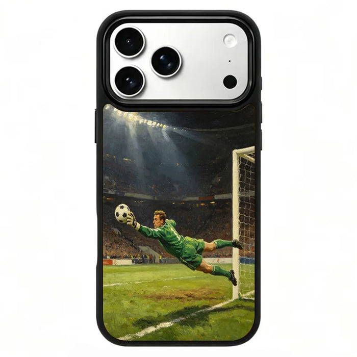 For iPhone 17 Pro Magnetic Case Football Pattern UV Printing PC + Silicone Phone Cover - ZQ00001 - 1