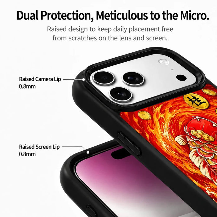 For iPhone 18 Pro Max / 17 Pro Max Magnetic Case Five Elements Fire Art Series UV Printing PC + Silicone Phone Cover - H00001 - H00001 - 5