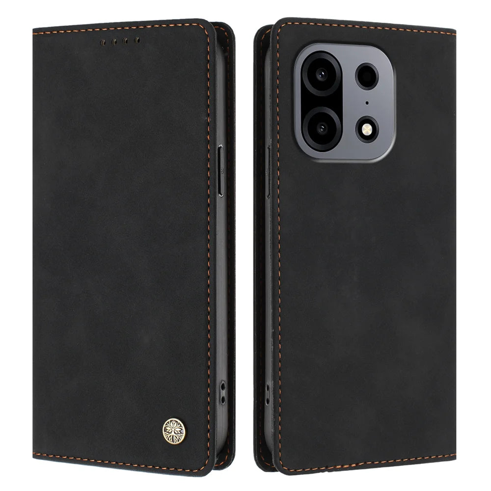 For OnePlus Turbo 6X Pro 5G Case HX RFID Blocking Wallet Stand Leather Flip Phone Cover - Black - 1