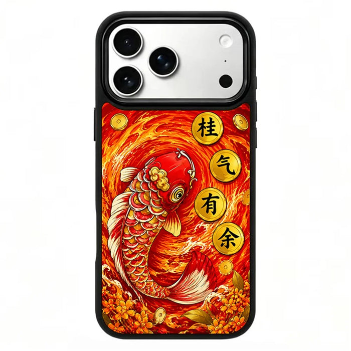 For iPhone 17 Pro Max Magnetic Case Five Elements Fire Art Series UV Printing PC + Silicone Phone Cover - H00001 - 1