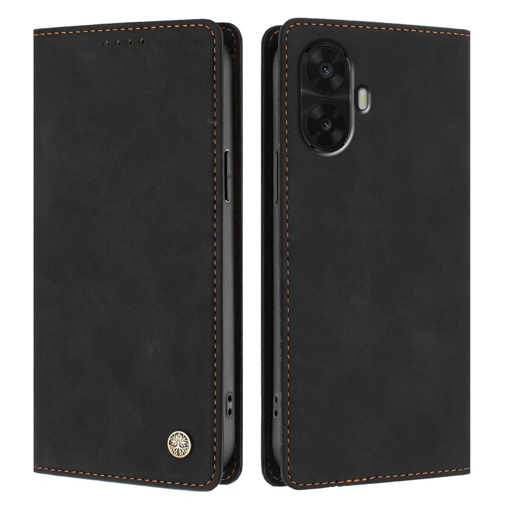 For TCL K70 Nxtpaper 5G Case HX RFID Blocking Wallet Stand Leather Flip Phone Cover - Black - 1