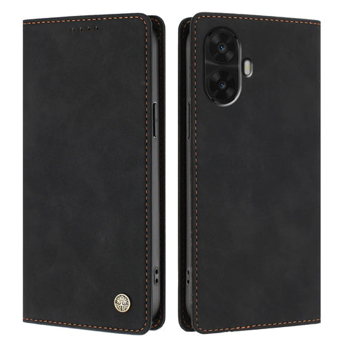 For TCL K70 Nxtpaper 5G Case HX RFID Blocking Wallet Stand Leather Flip Phone Cover - Black - 1