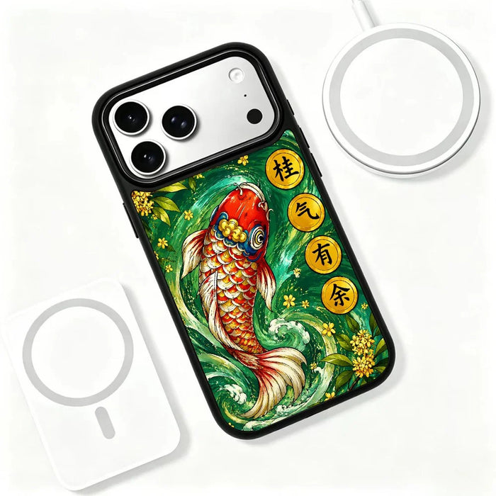 For iPhone 18 Pro Max / 17 Pro Max Magnetic Case Five Elements Wood Art Series UV Printing PC + Silicone Phone Cover - M00001 - 3