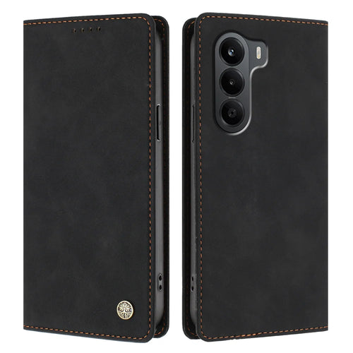 For OnePlus Turbo 6X 5G Case HX RFID Blocking Wallet Stand Leather Flip Phone Cover - Black - 1