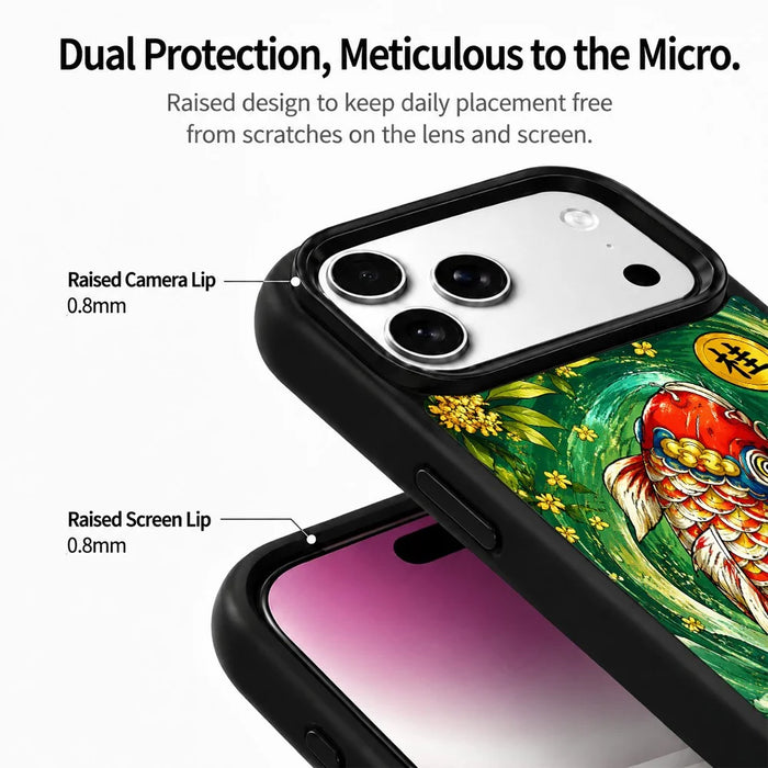 For iPhone 17 Pro Magnetic Case Five Elements Wood Art Series UV Printing PC + Silicone Phone Cover - M00001 - 5