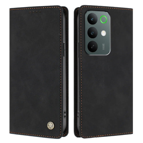 For Realme C85 Pro 4G Case HX RFID Blocking Wallet Stand Leather Flip Phone Cover - Black - 1