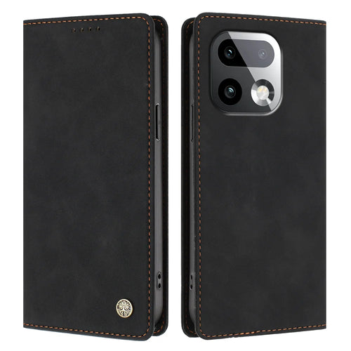 For Realme 16 Pro+ 5G Case HX RFID Blocking Wallet Stand Leather Flip Phone Cover - Black - 1