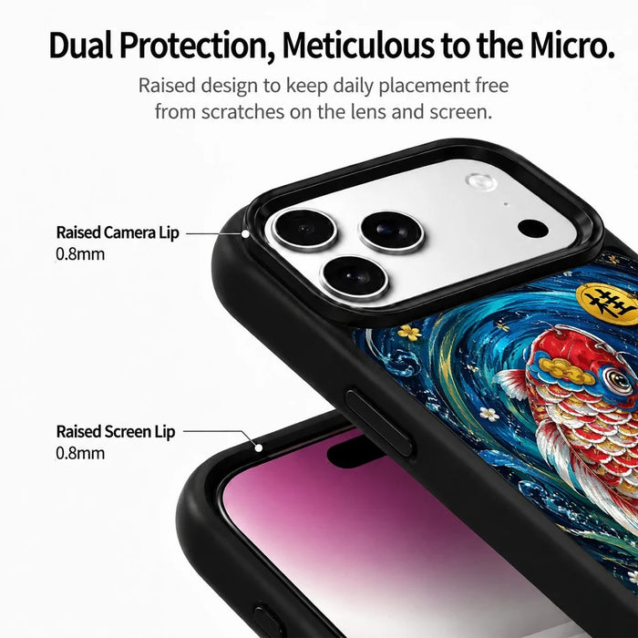For iPhone 17 Pro Max Magnetic Case Five Elements Water Art Series UV Printing PC + Silicone Phone Cover - S00001 - 5