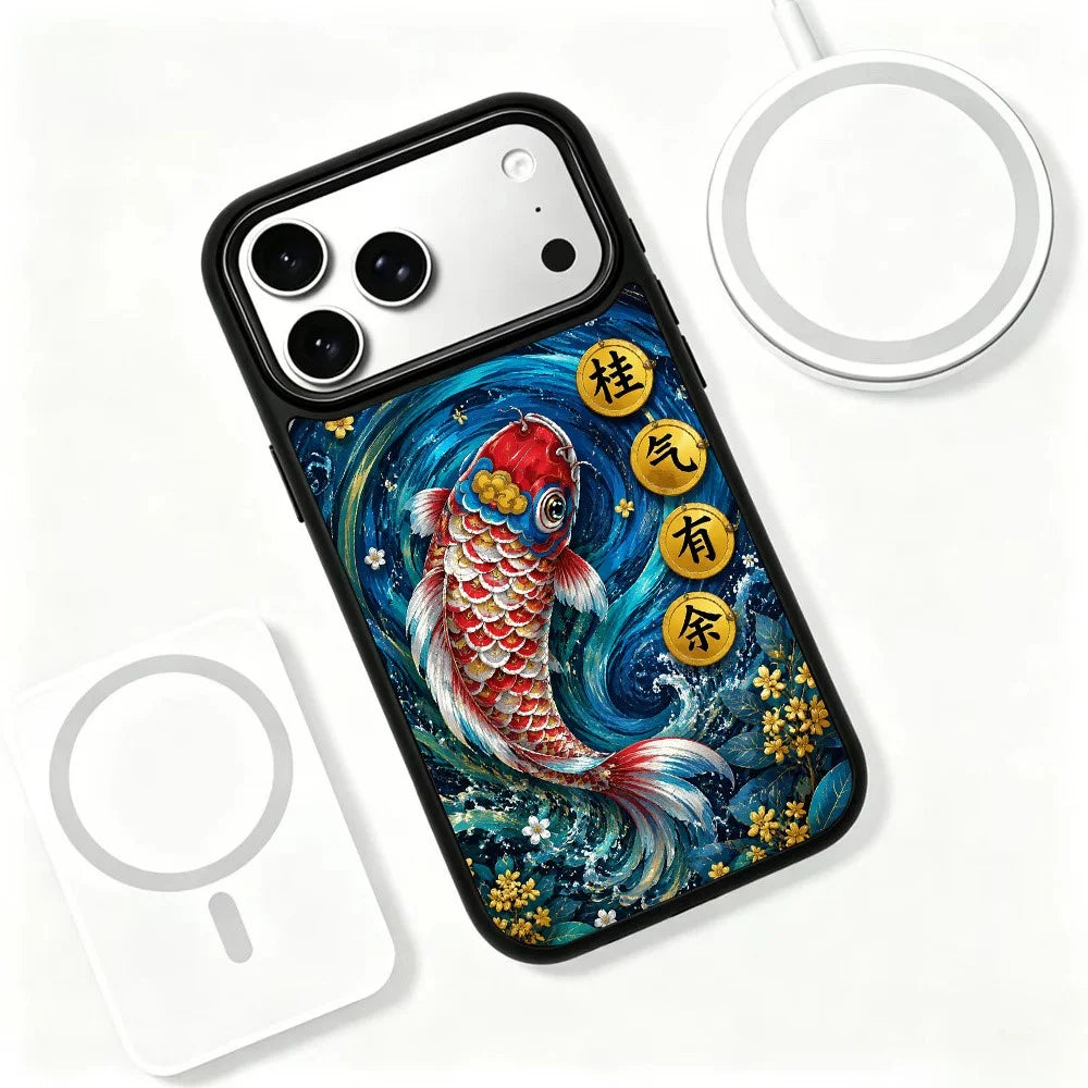 For iPhone 17 Pro Magnetic Case Five Elements Water Art Series UV Printing PC + Silicone Phone Cover - S00001 - 3