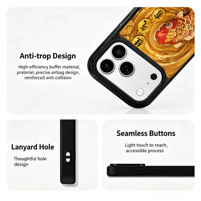 For iPhone 17 Pro Max Magnetic Case Five Elements Earth Art Series UV Printing PC + Silicone Phone Cover - T00001 - 4