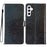 For Samsung Galaxy A18 4G Wallet Case Glitter Anti-Scratch Leather Stand Phone Cover with Strap - Black - 1
