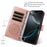For iPhone 14 Pro Wallet Case Embossed Mandala Pattern PU Leather + TPU Cover with Wrist Strap - Rose Gold - 5