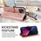For iPhone 14 Wallet Case Embossed Mandala Pattern PU Leather + TPU Cover with Wrist Strap - Rose Gold - 2