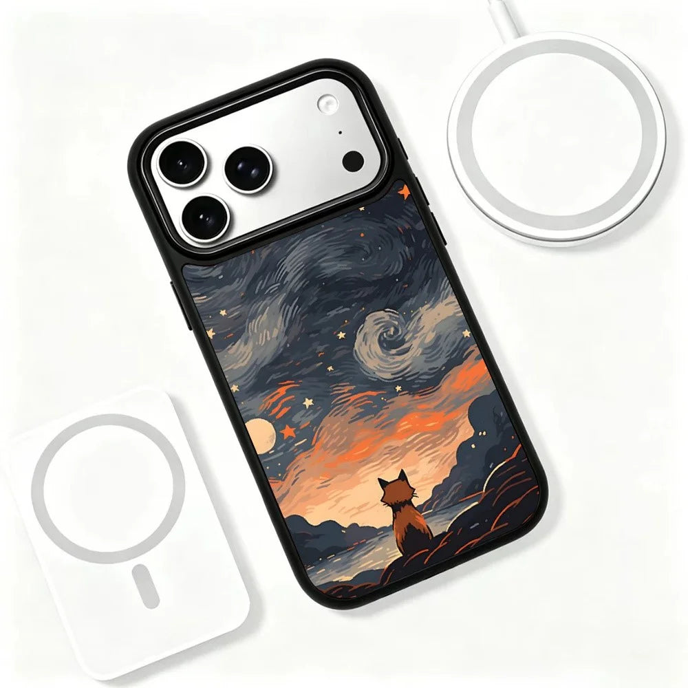 For iPhone 18 Pro / 17 Pro Magnetic Case Art Gallery UV Pattern Printing PC + Silicone Phone Cover - ZX0000 - 3