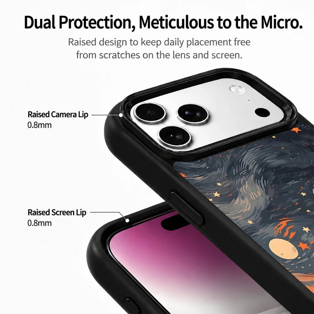 For iPhone 18 Pro / 17 Pro Magnetic Case Art Gallery UV Pattern Printing PC + Silicone Phone Cover - ZX0000 - 5
