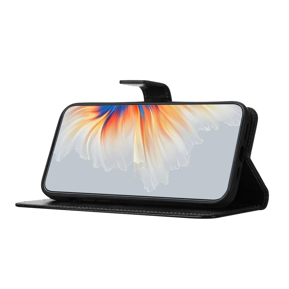 For Samsung Galaxy A18 4G Leather Case Stand Card Slots Mandala Pattern Phone Cover with Wrist Strap - Black - 2