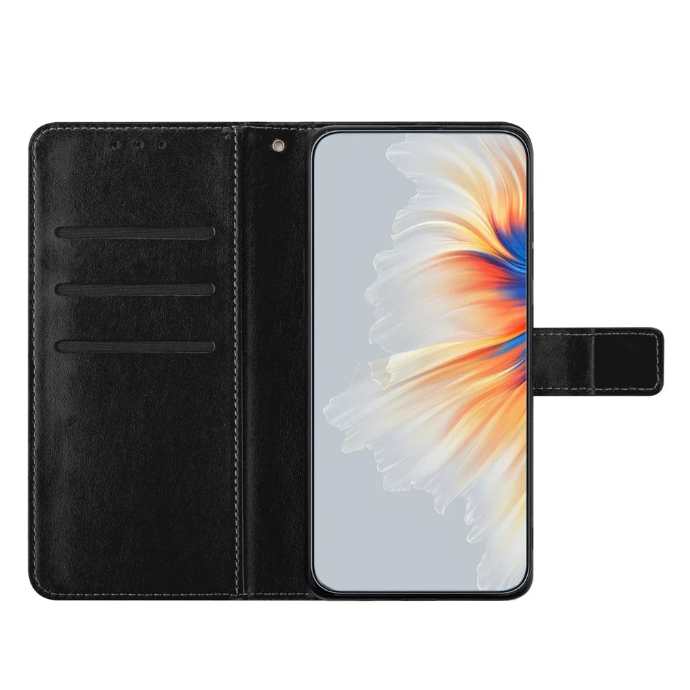 For Samsung Galaxy A18 4G Leather Case Stand Card Slots Mandala Pattern Phone Cover with Wrist Strap - Black - 3