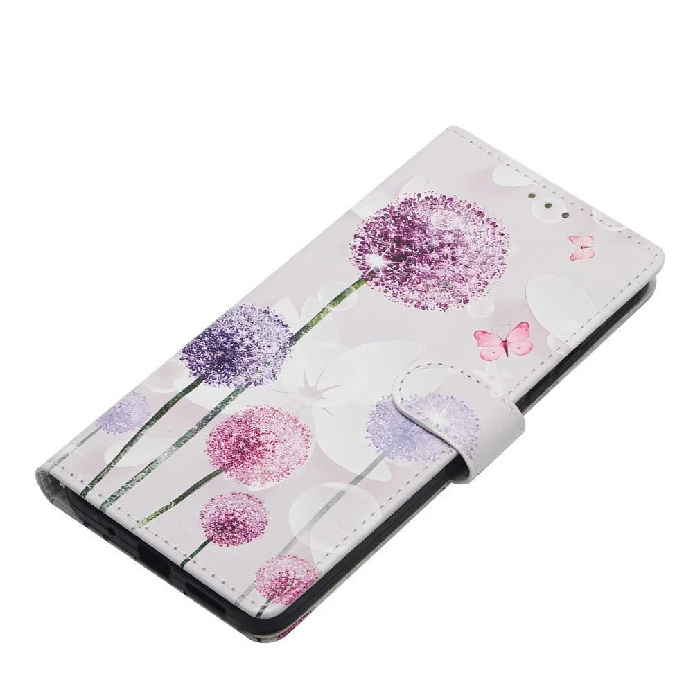 For Samsung Galaxy A18 4G Case Pattern Printing Wallet Stand Flip Leather Phone Cover with Strap - Dandelion - 4