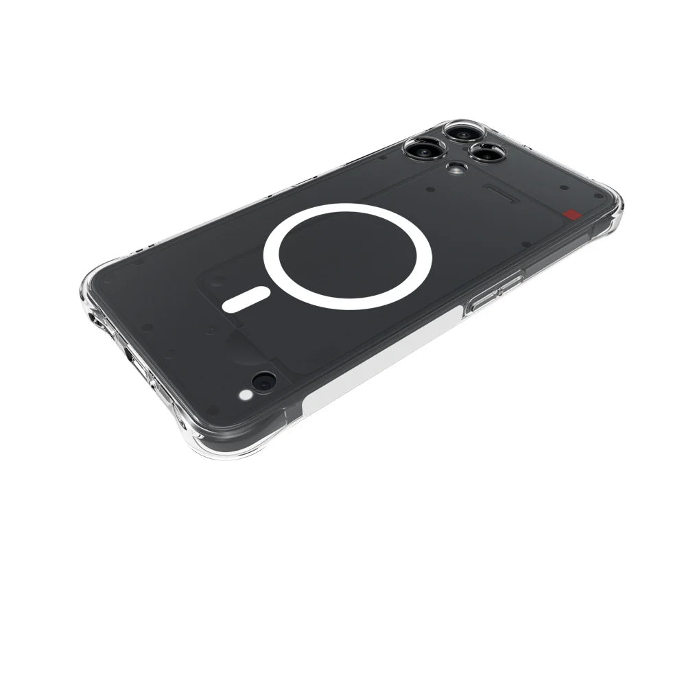 WANLONFENG for Nothing Phone (3a) Lite 5G WL1 Series 2.0mm Magnetic Case Clear TPU Phone Back Cover with 2Pcs Screen Films - Transparent - 4