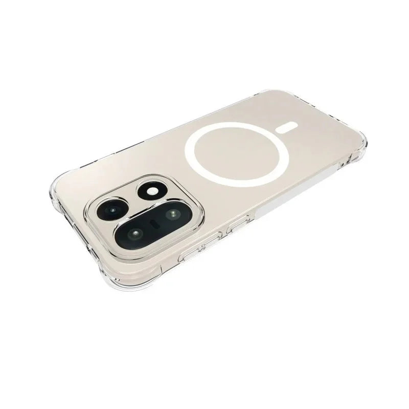 WANLONFENG for OnePlus 15 5G WL1 Series 2.0mm Magnetic Case Clear TPU Phone Back Cover with 2Pcs Screen Films - Transparent - 3