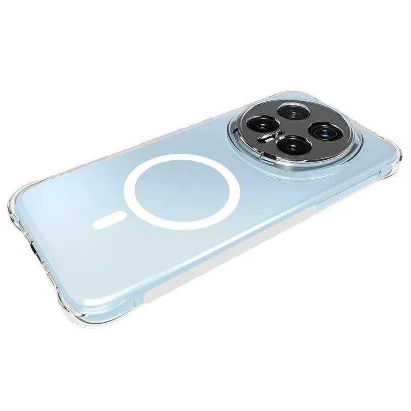 WANLONFENG for Honor Magic8 Pro 5G WL1 Series 2.0mm Magnetic Case Clear TPU Phone Back Cover with 2Pcs Screen Films - Transparent - 4