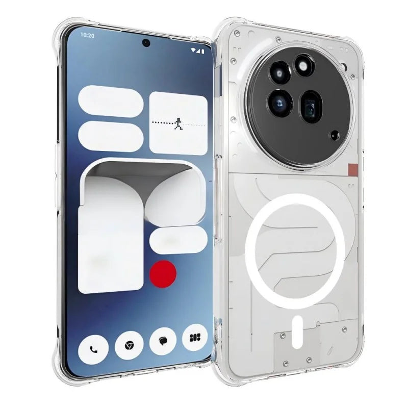 WANLONFENG for Nothing Phone (3a) Pro WL1 Series 2.0mm Magnetic Case Clear TPU Phone Back Cover with 2Pcs Screen Films - Transparent - 2