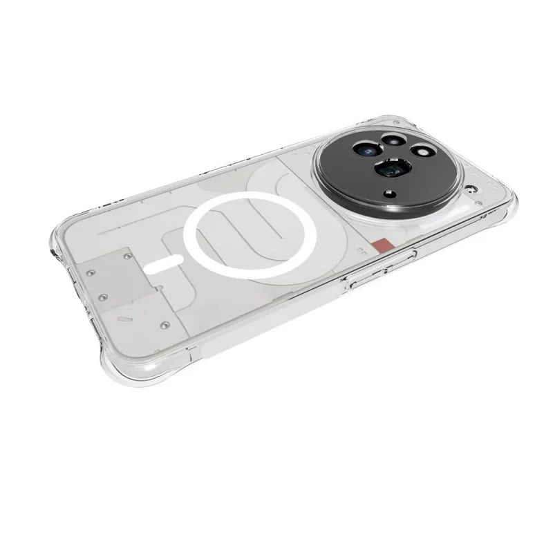 WANLONFENG for Nothing Phone (3a) Pro WL1 Series 2.0mm Magnetic Case Clear TPU Phone Back Cover with 2Pcs Screen Films - Transparent - 3