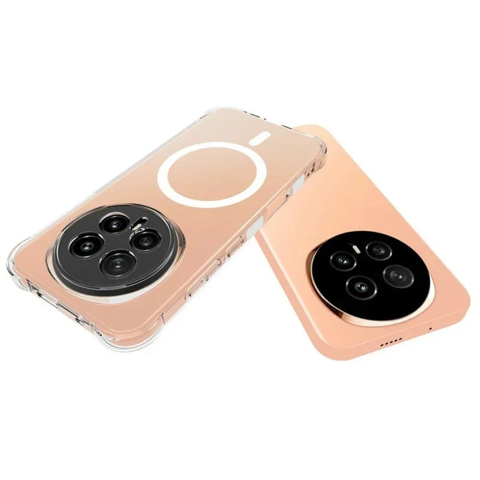 WANLONFENG for Honor Magic8 5G WL1 Series 2.0mm Magnetic Case Clear TPU Phone Back Cover with 2Pcs Screen Films - Transparent - 5
