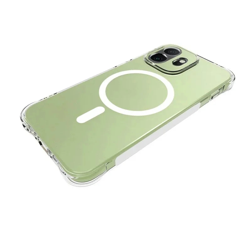 WANLONFENG for OnePlus 15T 5G WL2 Series 2.0mm Magnetic Case Clear TPU Phone Back Cover with Screen Film - Transparent - 3