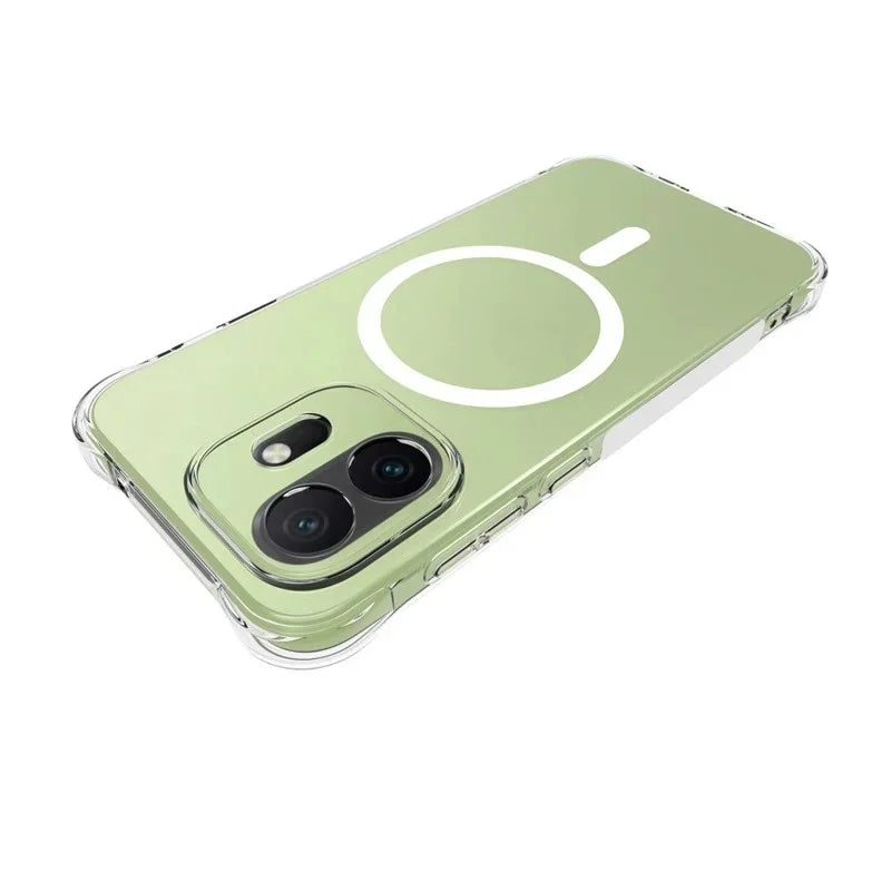 WANLONFENG for OnePlus 15T 5G WL2 Series 2.0mm Magnetic Case Clear TPU Phone Back Cover with Screen Film - Transparent - 4
